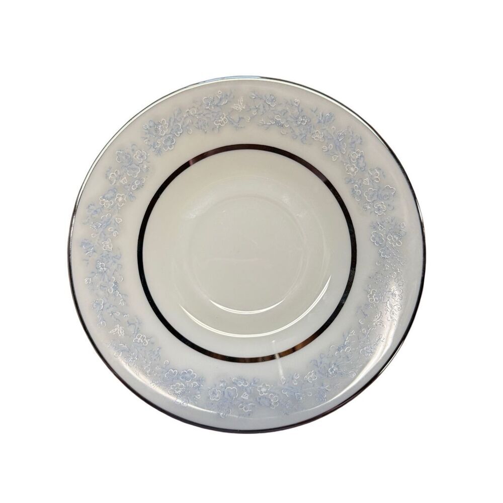 OXFORD Lenox China Twilight Dell White Silver Blue White Floral 8" SALAD PLATE s